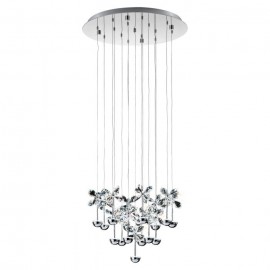 Eglo-Pianopoli H/L 43X2.5W & H/L 15X2.5W LED 3000K Chrome & Crystal Pendant Light